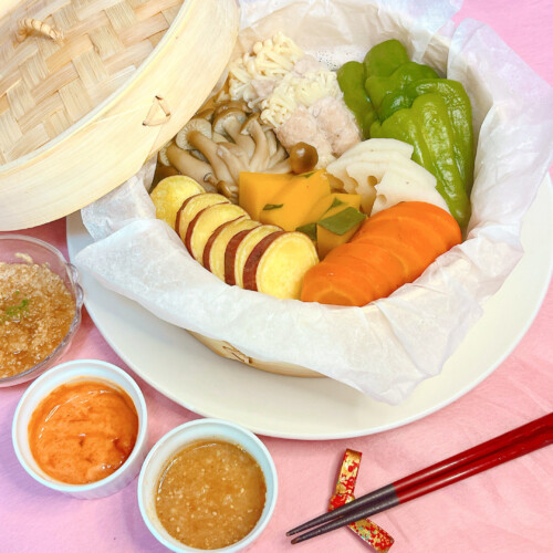 秋野菜のせいろ蒸しレシピ