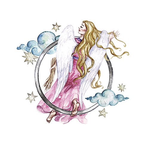 Virgo - Zodiac Symbol. Watercolor Illustration.